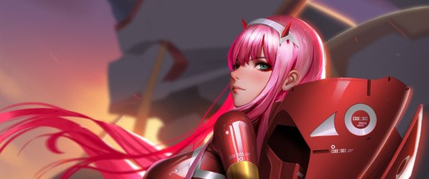 《DARLING in the FRANXX》粉色长发美女 水色眼睛 弓背 屁股 紧身衣裤3440×1440壁纸