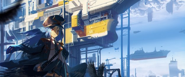 练习 海边少女战士 3440×1440动漫壁纸