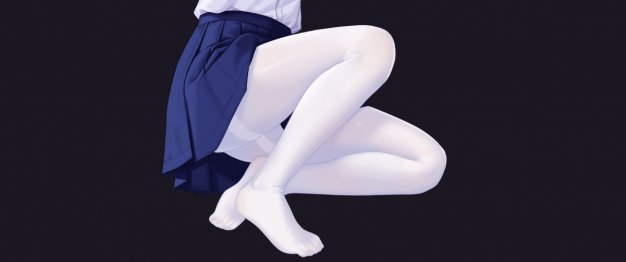 白色裤袜制服 深蓝色迷你裙