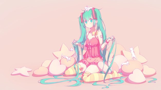 初音未来和小猫一起动漫壁纸7680×4320