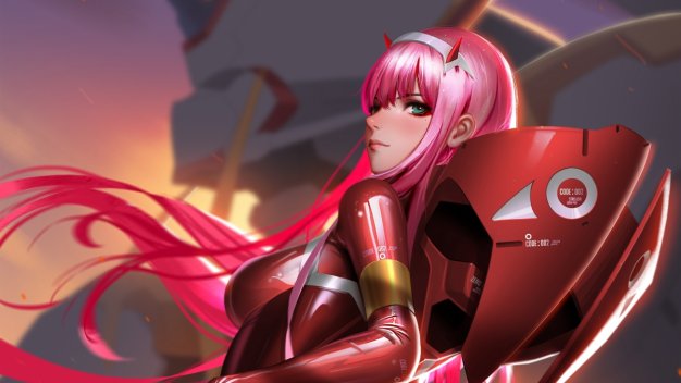 《DARLING in the FRANXX》粉色长发美女 水色眼睛 弓背 屁股 紧身衣裤电脑壁纸