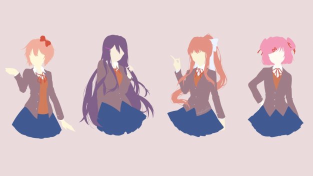 心跳文学部 Doki Doki Literature Club! 极简主义动漫壁纸