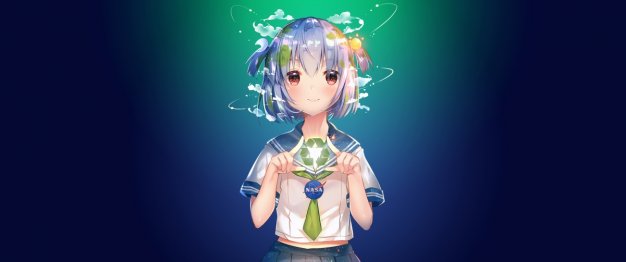 Earth-Chan 可爱女生校服3440×1440带鱼屏壁纸