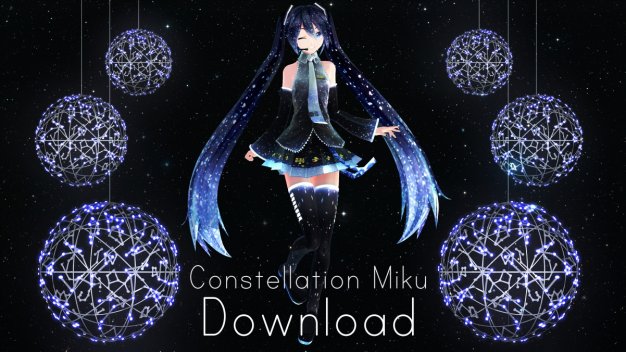 Miku初音未来,星座,星星,电脑壁纸