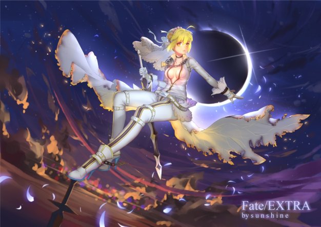 命运之夜 fate extra saber 动漫图片