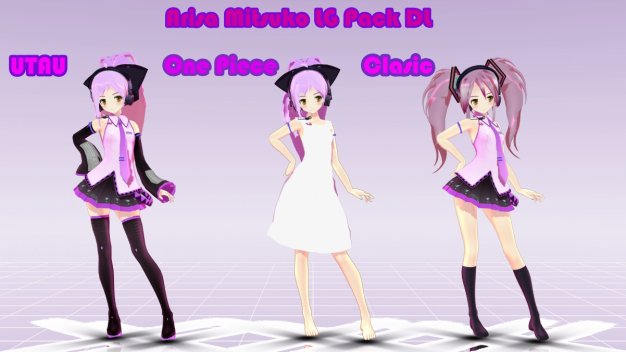 MMD Arisa Mitsuko LG Pack DL 三个可爱动漫女生电脑壁纸