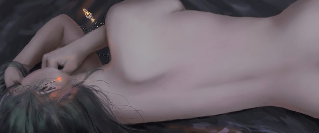 动漫女子 少女唯美背部插画3440×1440壁纸