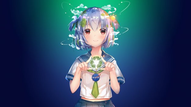 Earth-Chan 校服可爱女生动漫壁纸