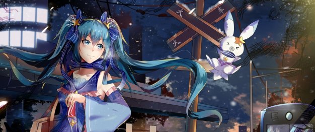 初音未来miku带鱼屏壁纸3440×1440