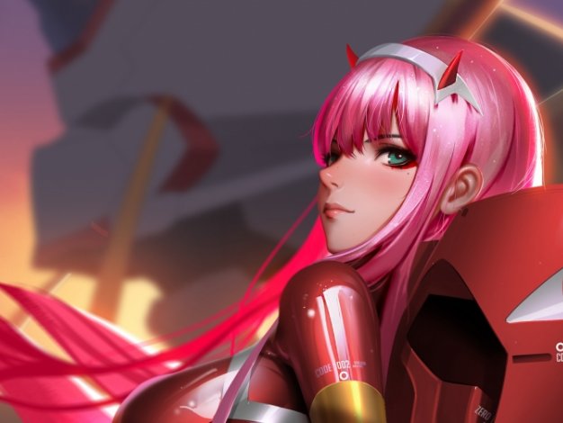 《DARLING in the FRANXX》粉色长发美女 水色眼睛 弓背 屁股 紧身衣裤3440×1440壁纸