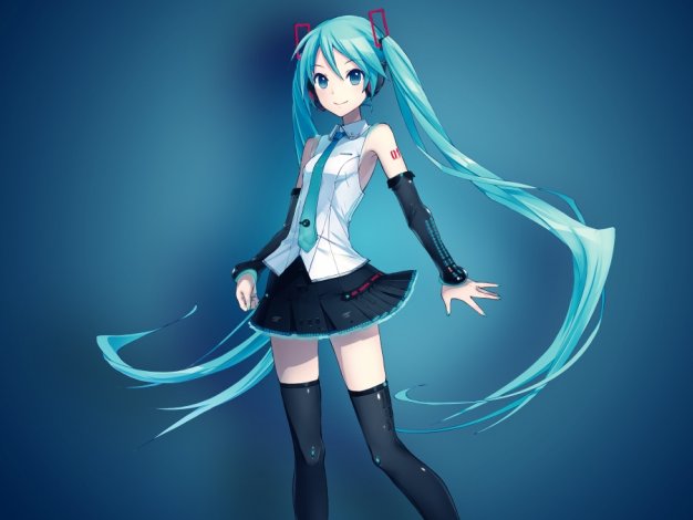 长发可爱动漫女生 初音未来动漫壁纸