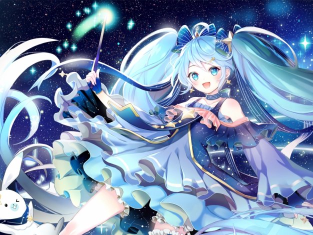 魔法少女,星空,动漫壁纸