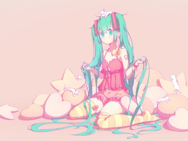 初音未来和小猫一起动漫壁纸7680×4320