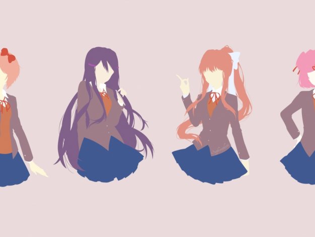 心跳文学部 Doki Doki Literature Club! 极简主义动漫壁纸