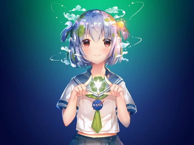 Earth-Chan 可爱女生校服3440×1440带鱼屏壁纸