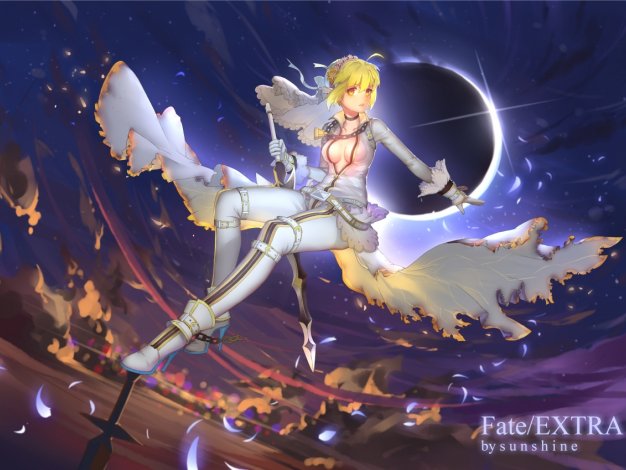 命运之夜 fate extra saber 动漫图片