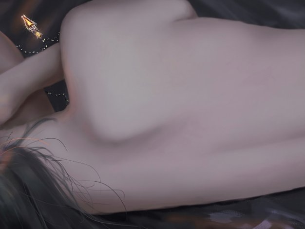 动漫女子 少女唯美背部插画3440×1440壁纸