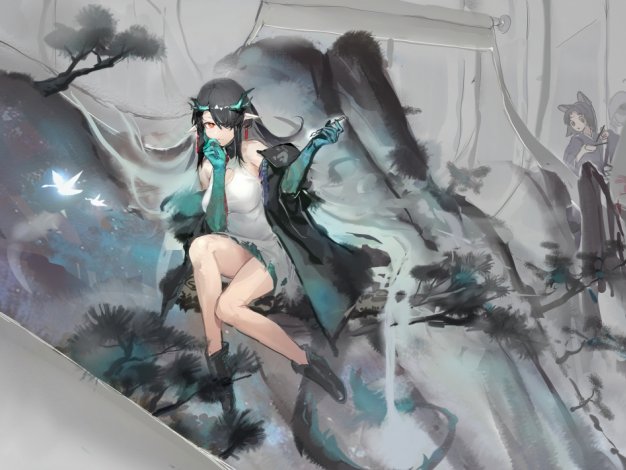 明日方舟 唯美中国风 水画画 动漫壁纸