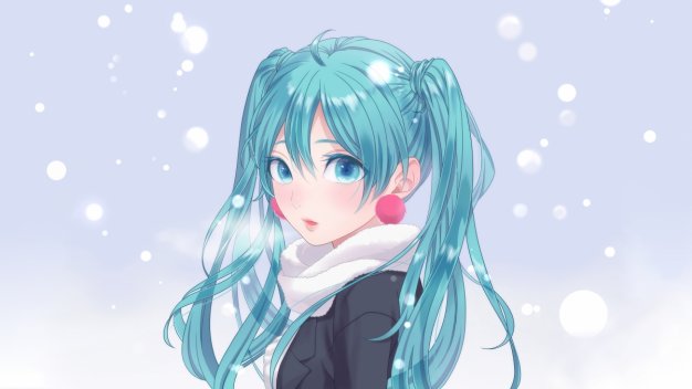 冬天 雪花 初音未来壁纸3840×2160